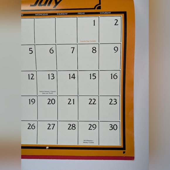 Vintage Star Trek The Next Generation 1994 Calendar Used - Picture 6 of 10